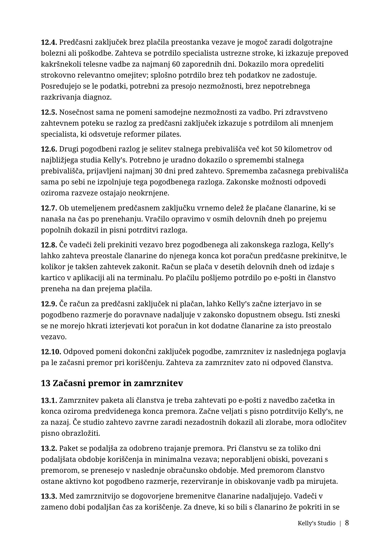 Splošni pogoji poslovanja, stran 8