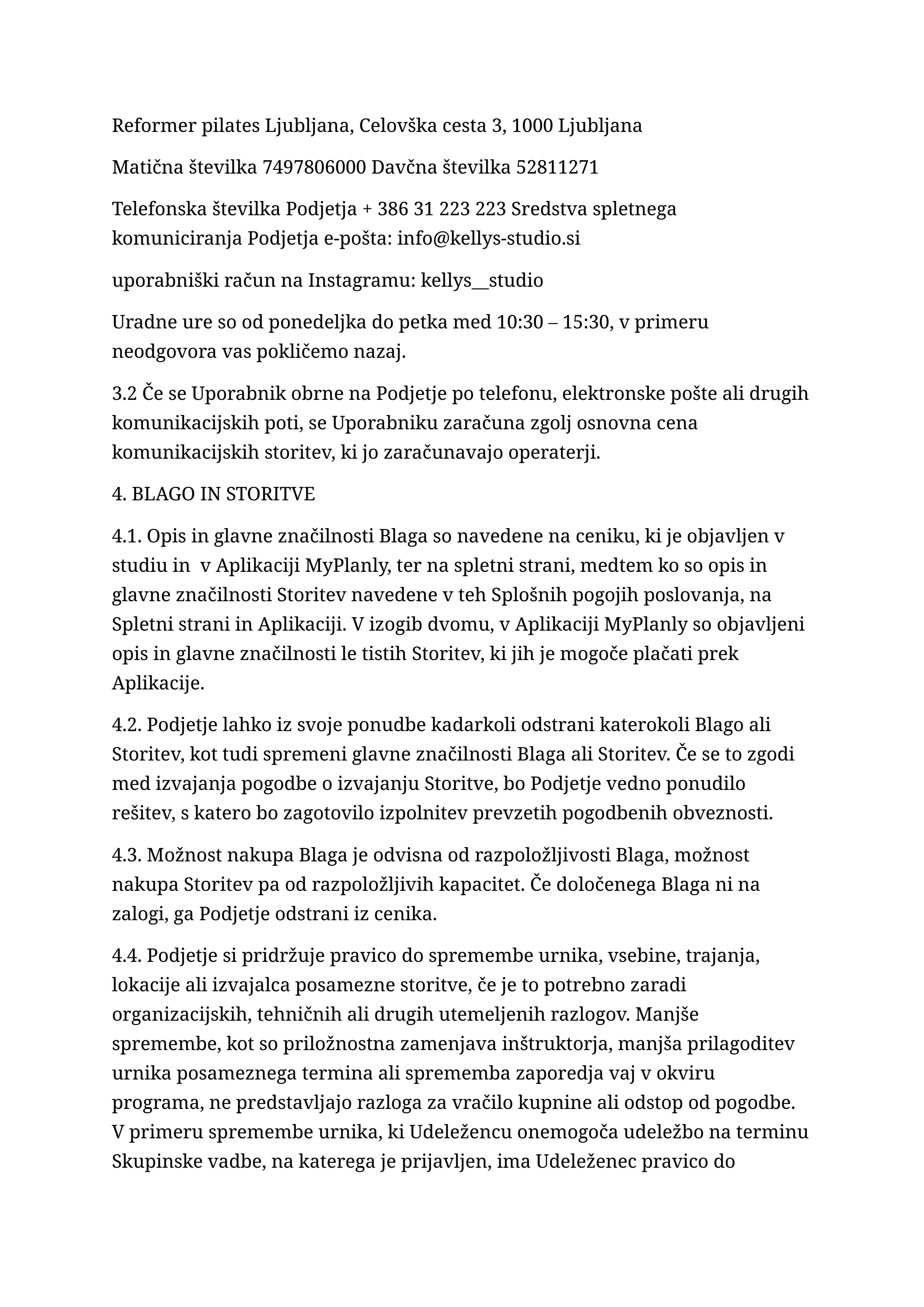 Splošni pogoji poslovanja, stran 4