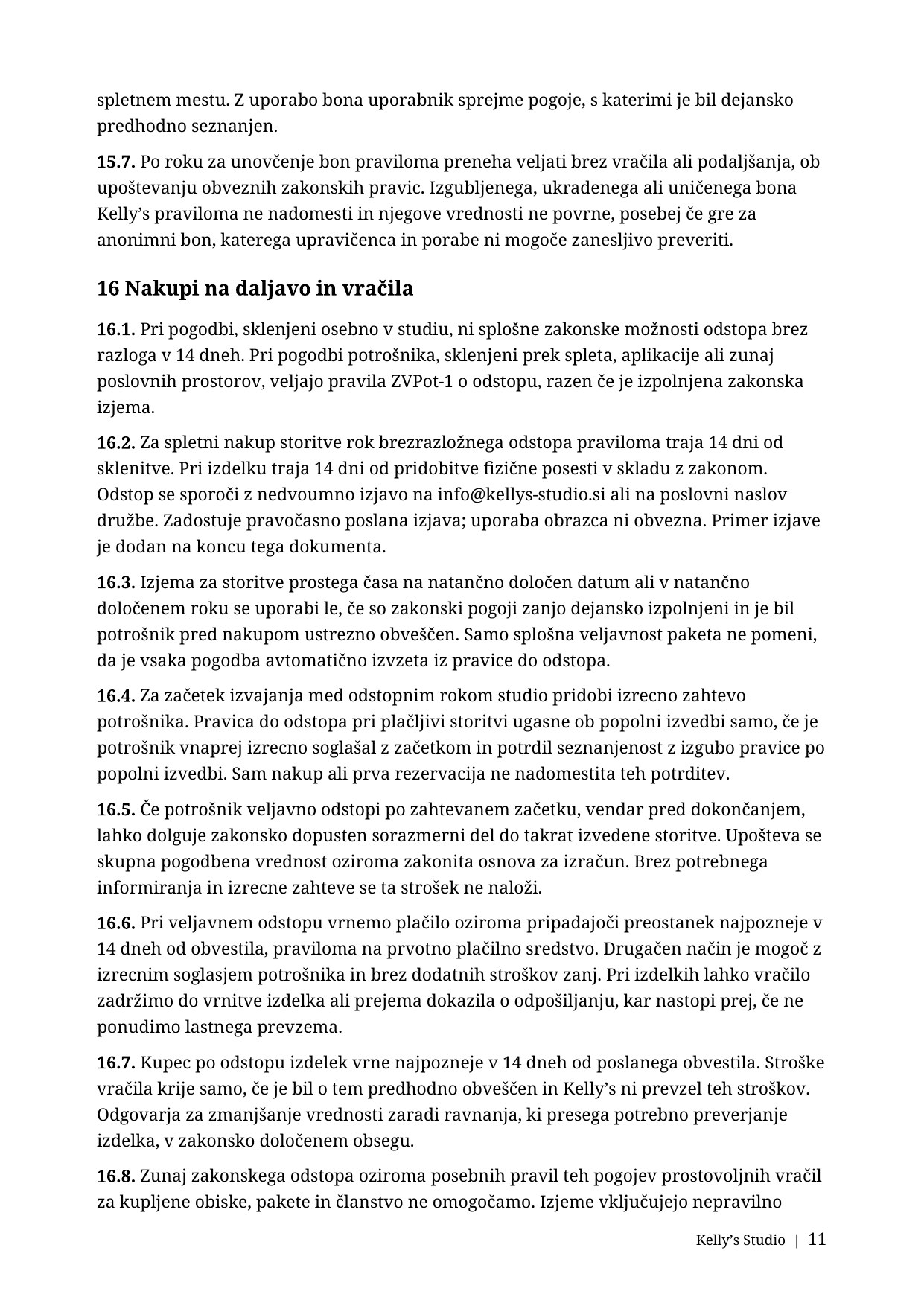 Splošni pogoji poslovanja, stran 11