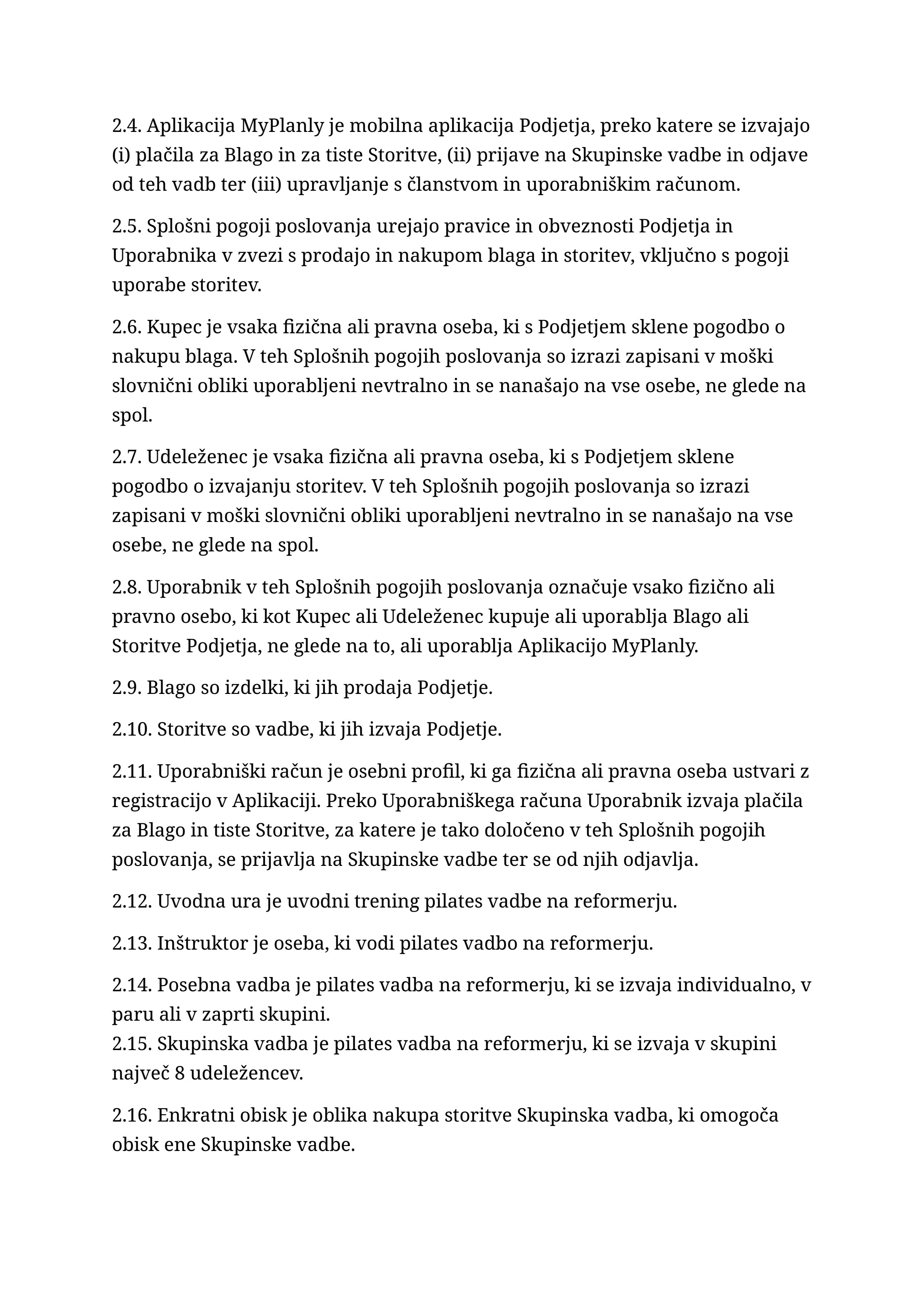 Splošni pogoji poslovanja, stran 2