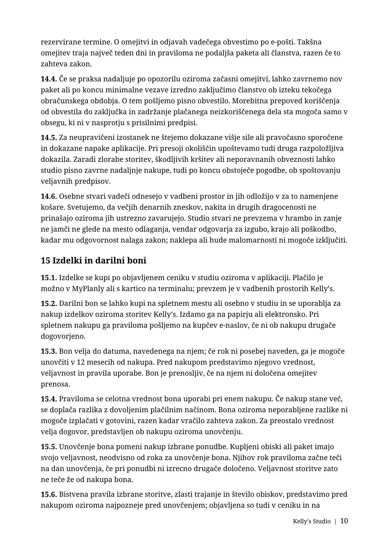 Splošni pogoji poslovanja, stran 10