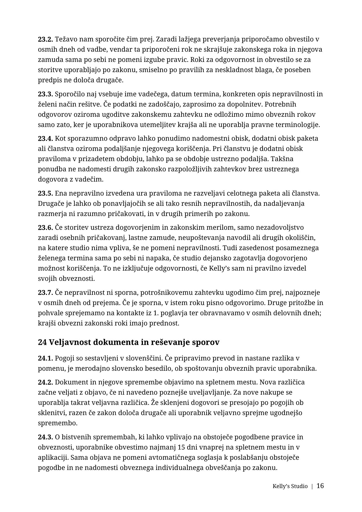 Splošni pogoji poslovanja, stran 16
