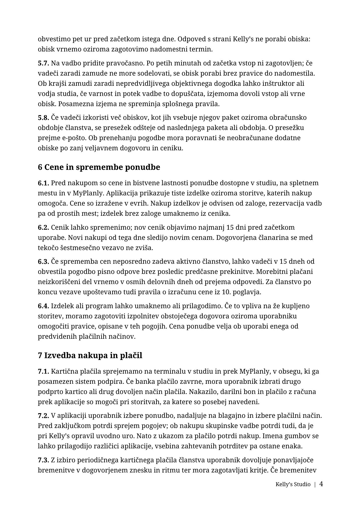 Splošni pogoji poslovanja, stran 4