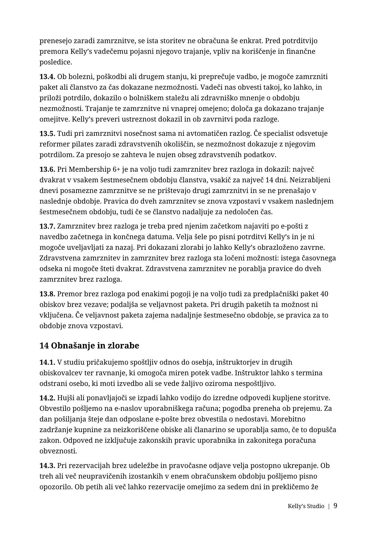 Splošni pogoji poslovanja, stran 9